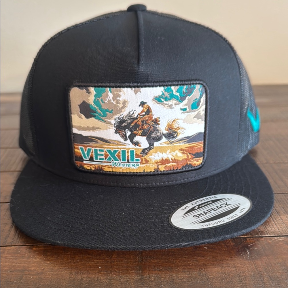 Vexil Brand Western Black Snapback Hat Cap